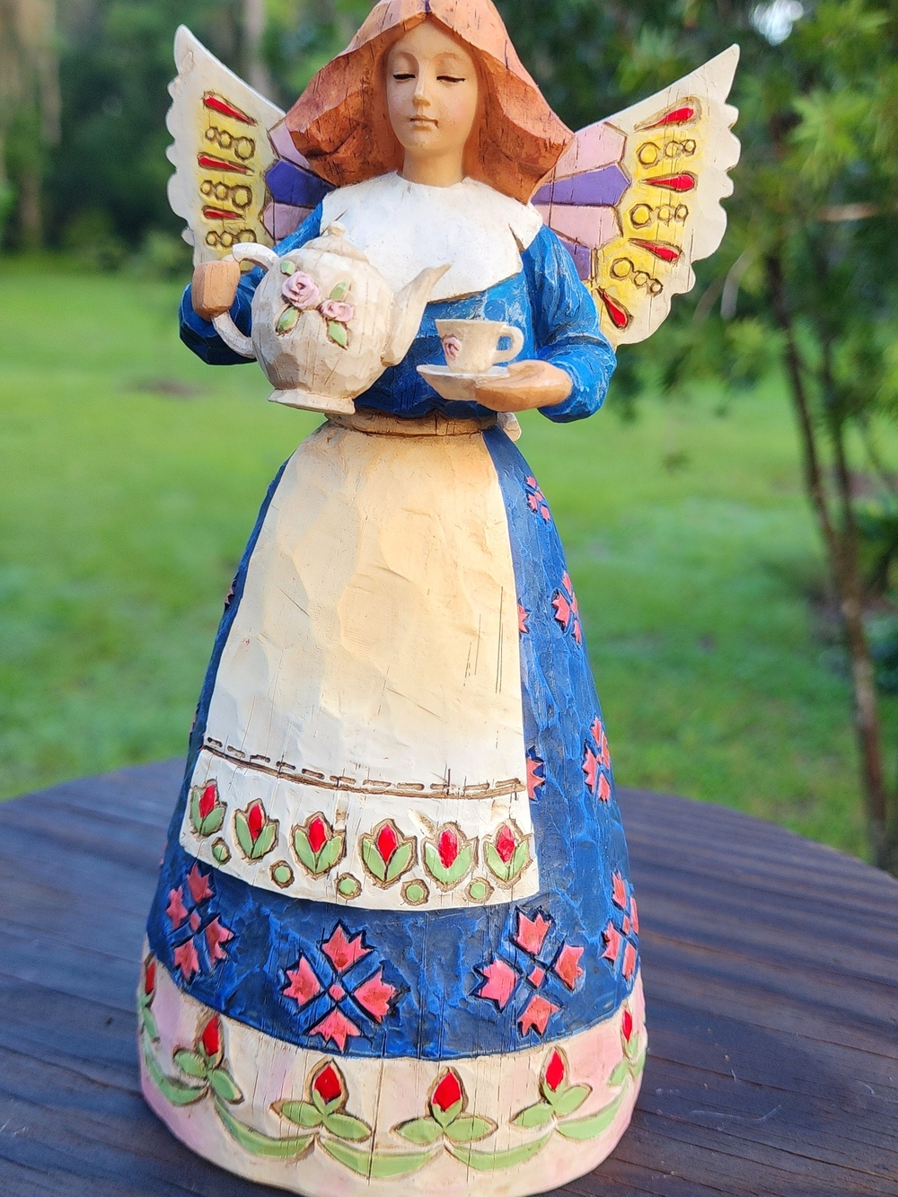 Jim Shore Blue,   Angel Of Hospitality  Figurine.